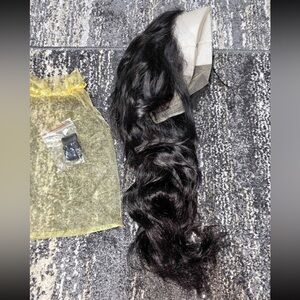 13x6 Lace Front Wig 22" Body Wave Human Hair Glueless Pre-Plucked Natural Black
